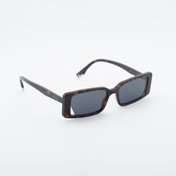 Fendi FE40164I 52A Sunglasses Havana Rectangle Frame, Grey Lenses main image 6
